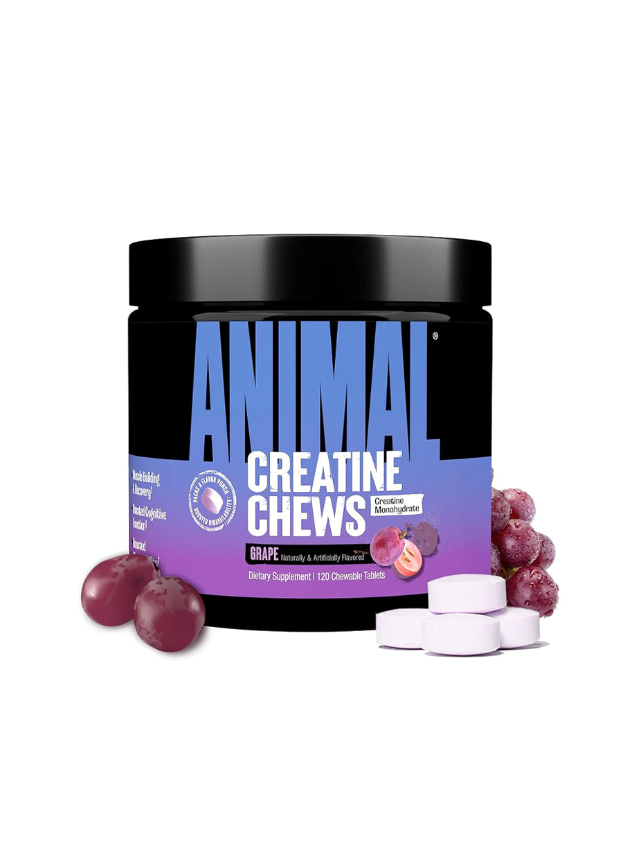 Universal Nutrition Animal Creatine Chews Grape 120 Tuggtabbletter Framsida
