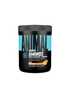 Burk med Animal Juiced Aminos, svart förpackning med blå logotyp och lock