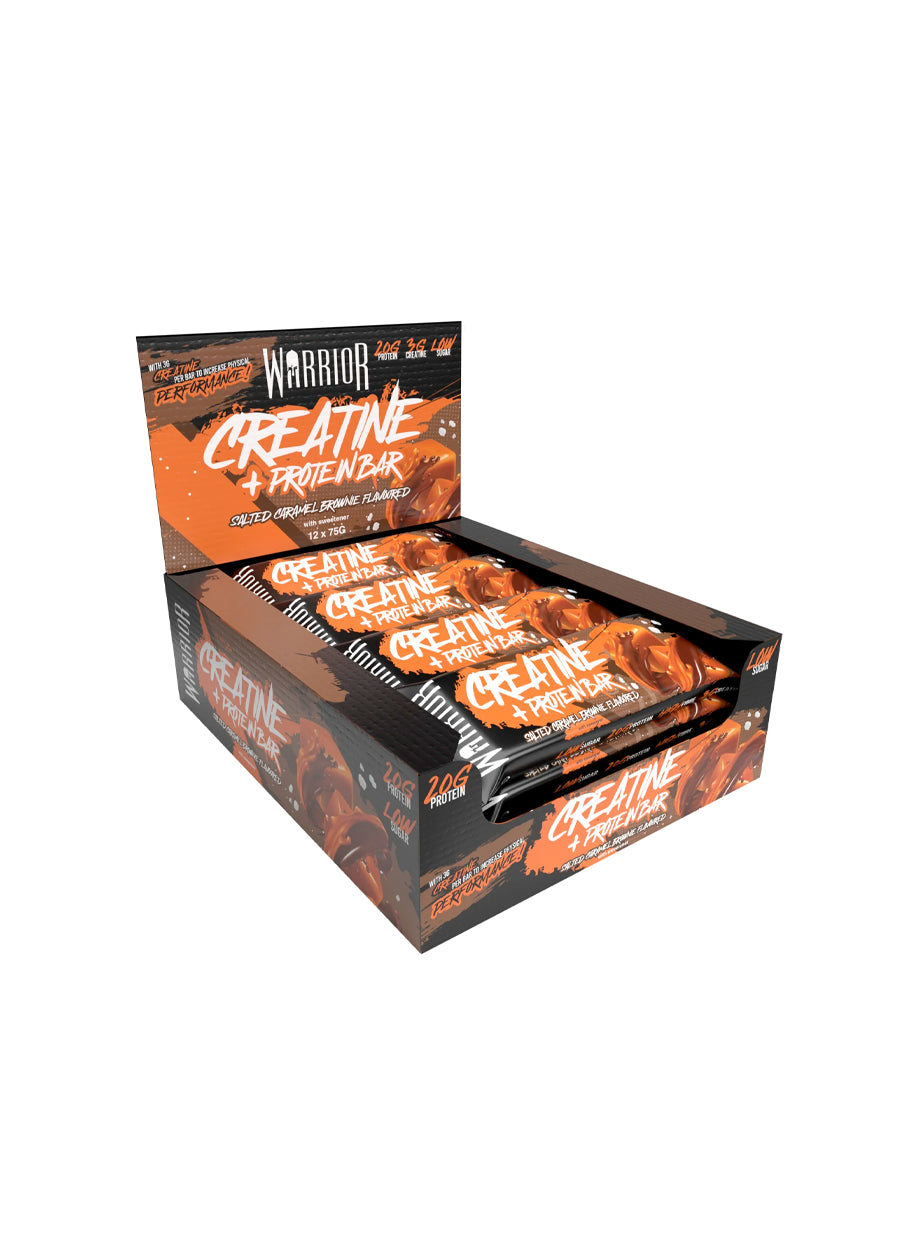 Warrior Creatine + Protein Bar 12 x 75g Salted Caramel Brownie