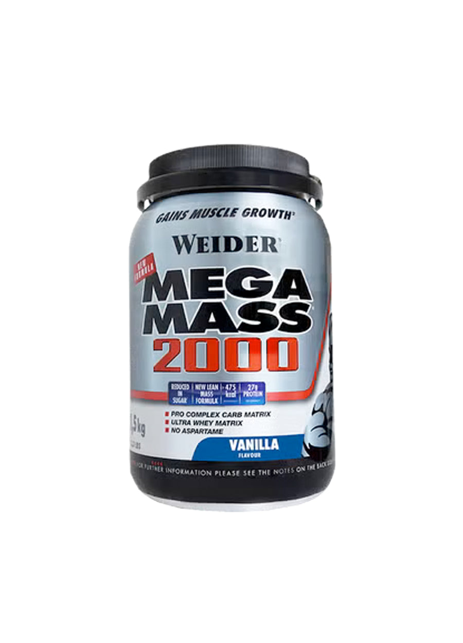 Weider Mega Mass 2000 1500g Vanilla Framsida