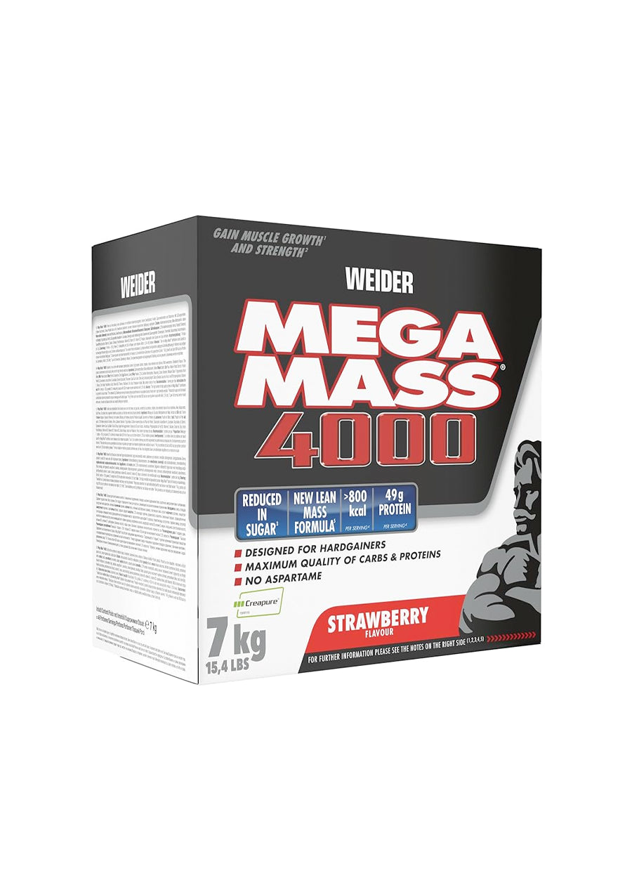 Weider Mega Mass 4000 7000g Strawberry Framsida