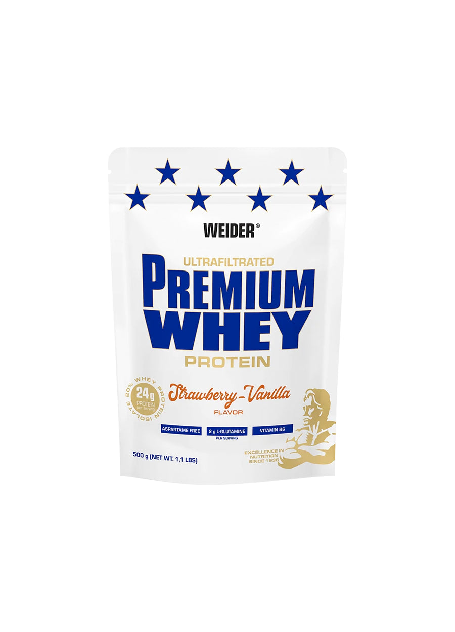 Weider Premium Whey 500g Strawberry Vanilla Framsida