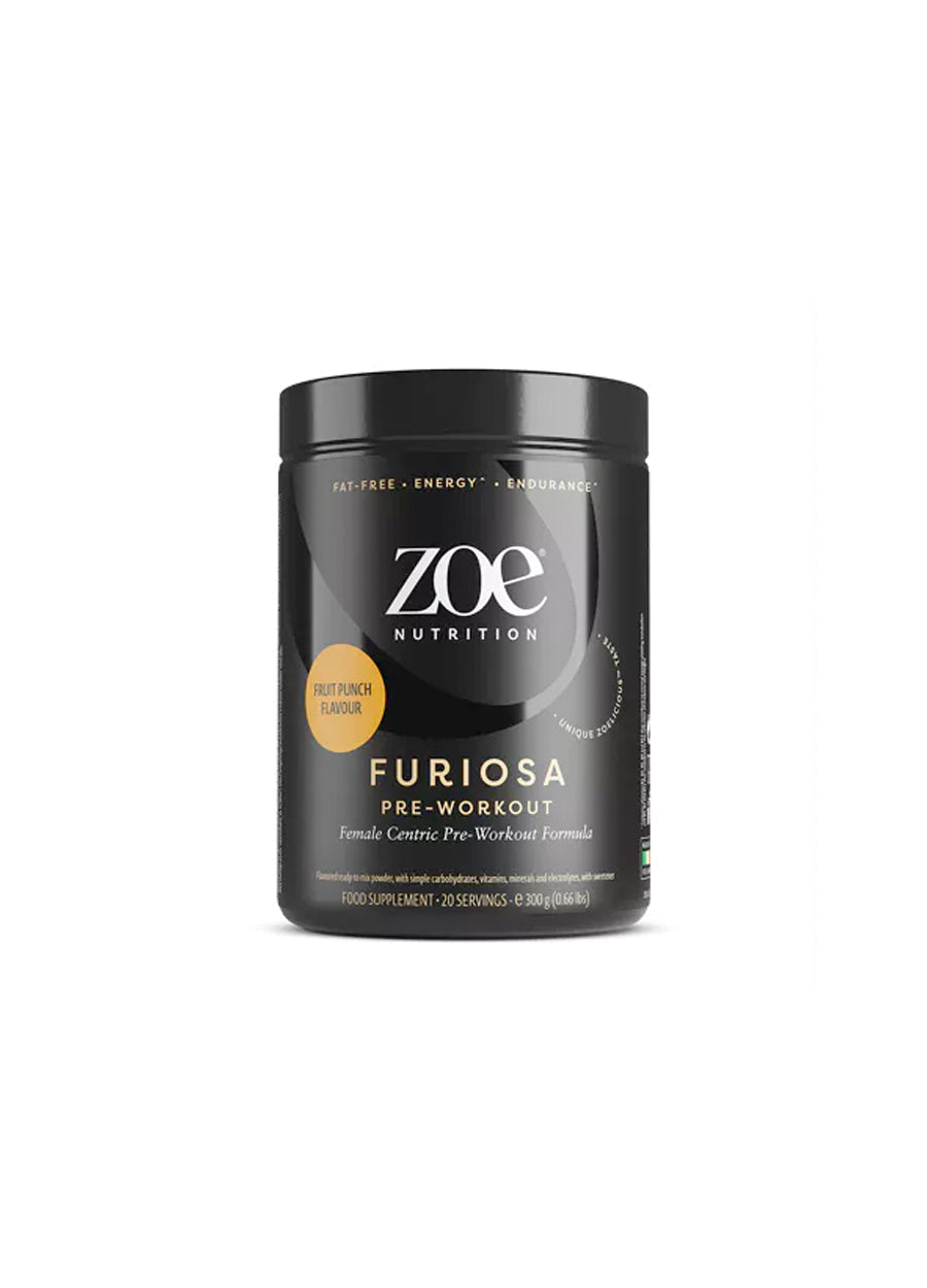 ZOE nutrition Furiosa Pre-Workout 300g Fuit Punch Framsida